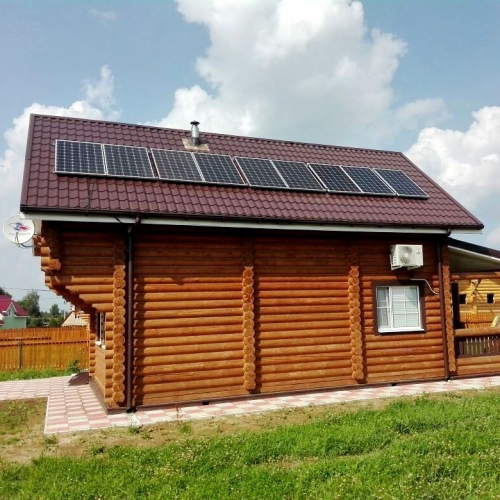 Гибридная солнечная электростанция для дома P=3 кВт, Емкость 800Ач, Солнечная батарея 8*320Вт
